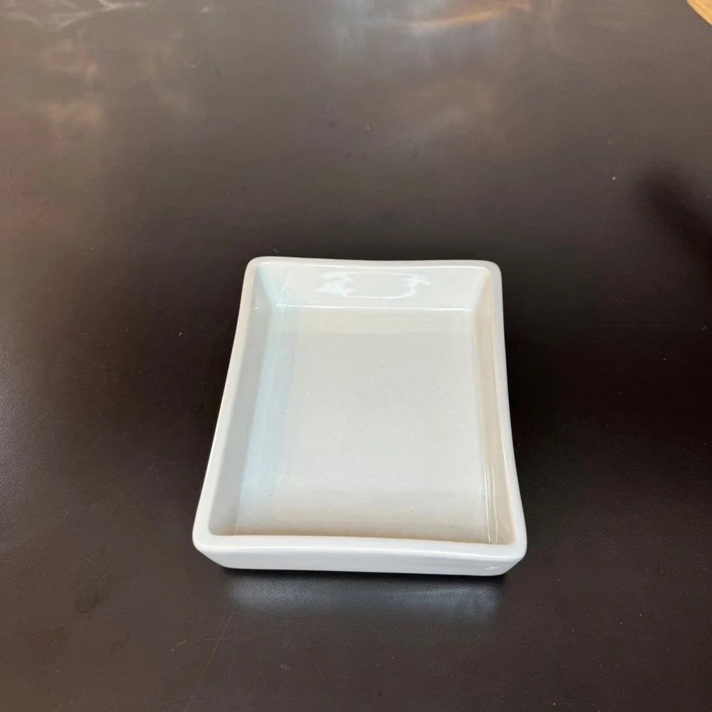 Pottery Barn Bradford Rectangular Tray Home Decor 6x5 White Ceramic Minimalist